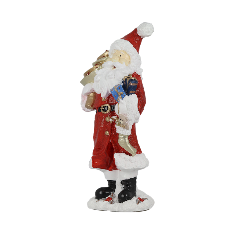 Figura Natalina Mini Papai Noel com Árvore de Resina 18cm BravaDecor