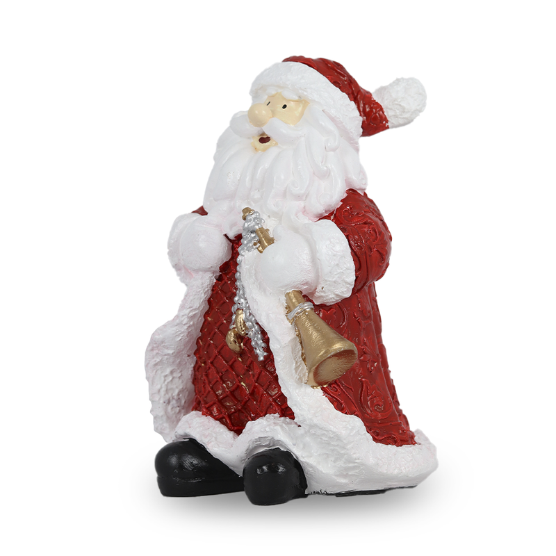 Figura Natalina Mini Papai Noel com Árvore de Resina 18cm BravaDecor