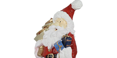 Figura Natalina Mini Papai Noel com Árvore de Resina 18cm BravaDecor